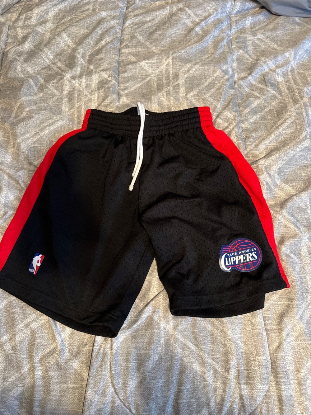 Mitchell & Ness Black and Red Los Angeles Clippers Athletic Shorts